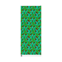 GREEN-Tiki Wrapping Paper — "Enchanted Carvings" Tiki Gift Wrap
