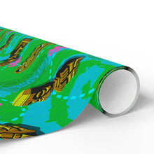 GREEN-Tiki Wrapping Paper — "Enchanted Carvings" Tiki Gift Wrap