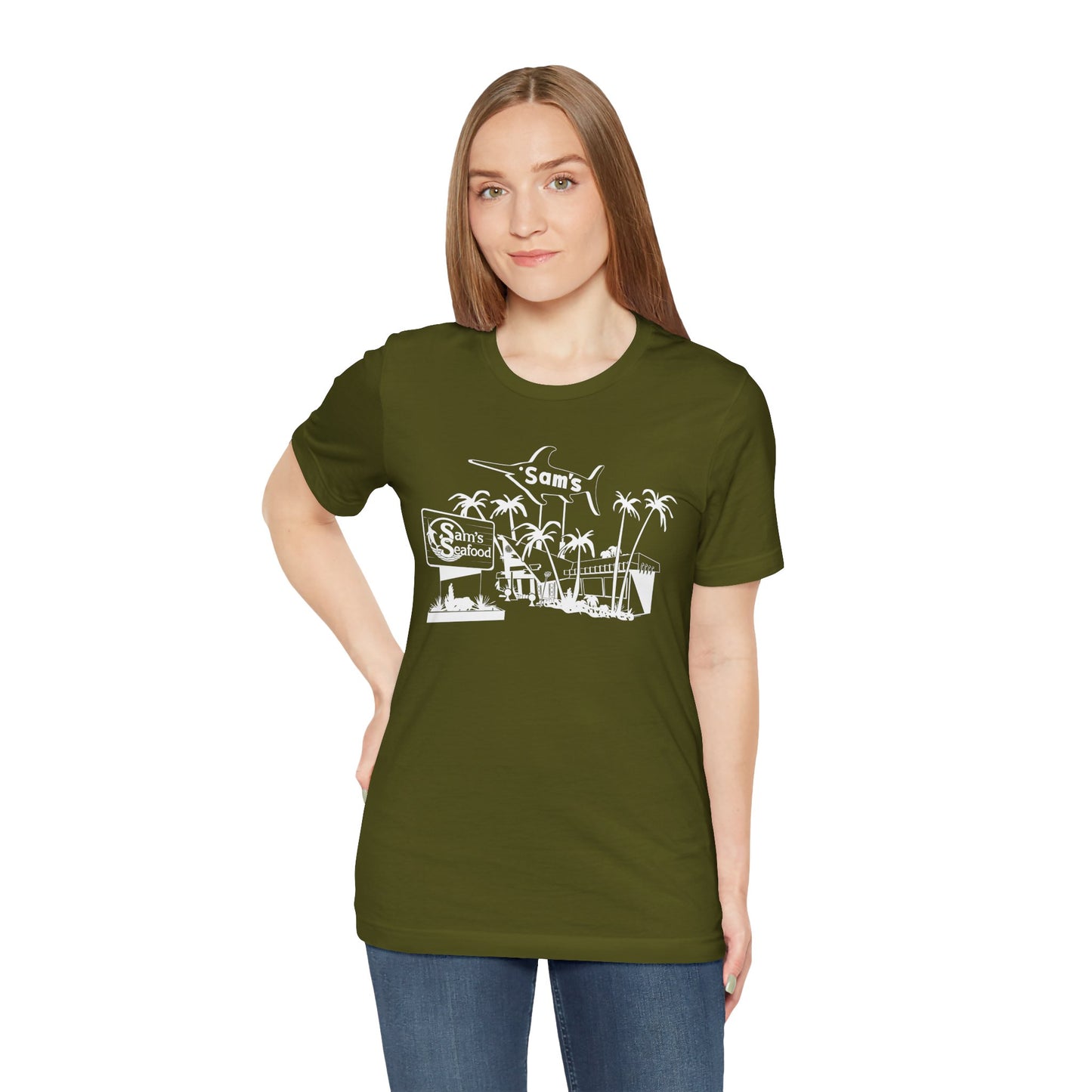 Sam's Seafood: Unisex Soft Cotton Tee