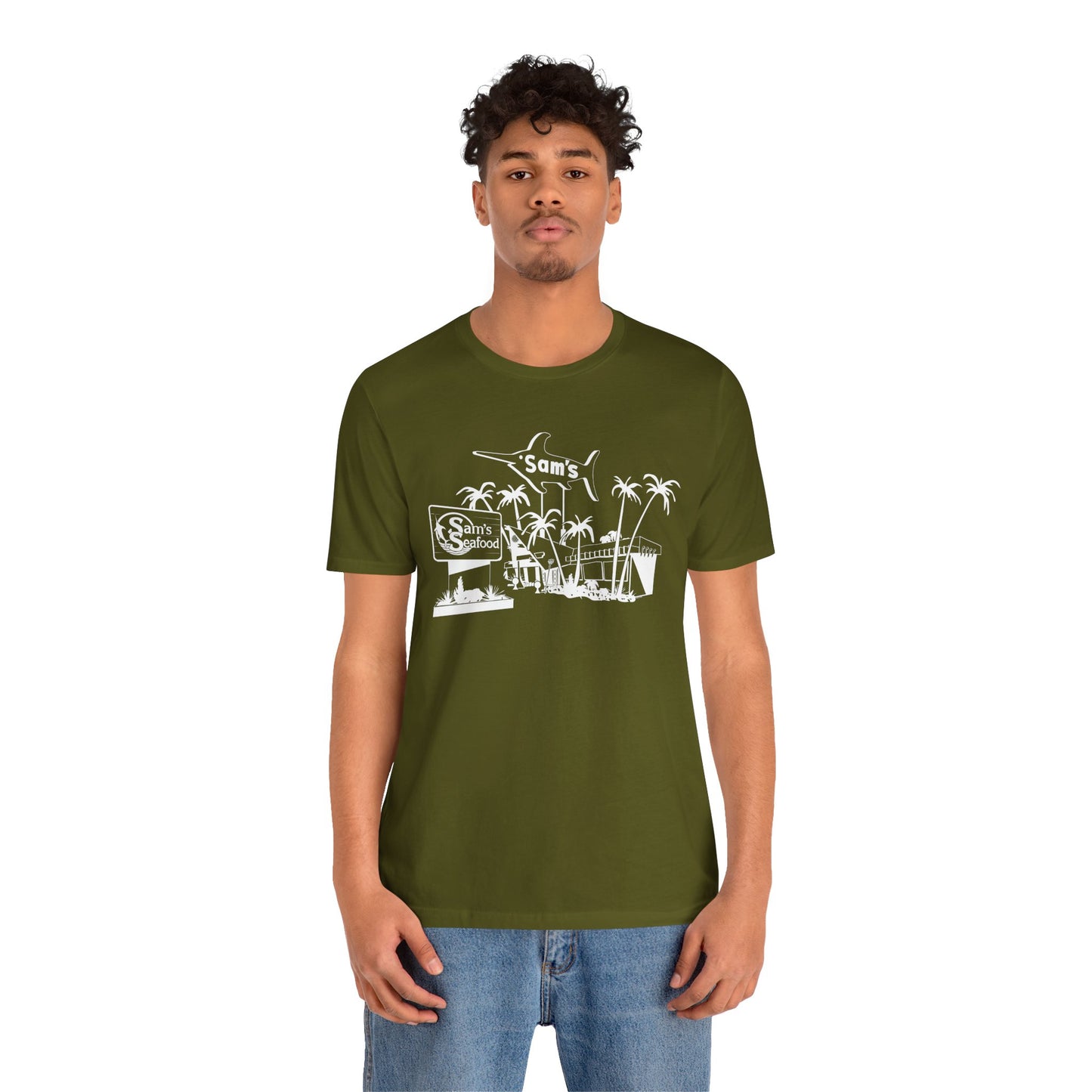 Sam's Seafood: Unisex Soft Cotton Tee