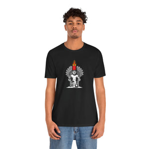 Moai in a Peacock Chair: Unisex Soft Cotton Tee